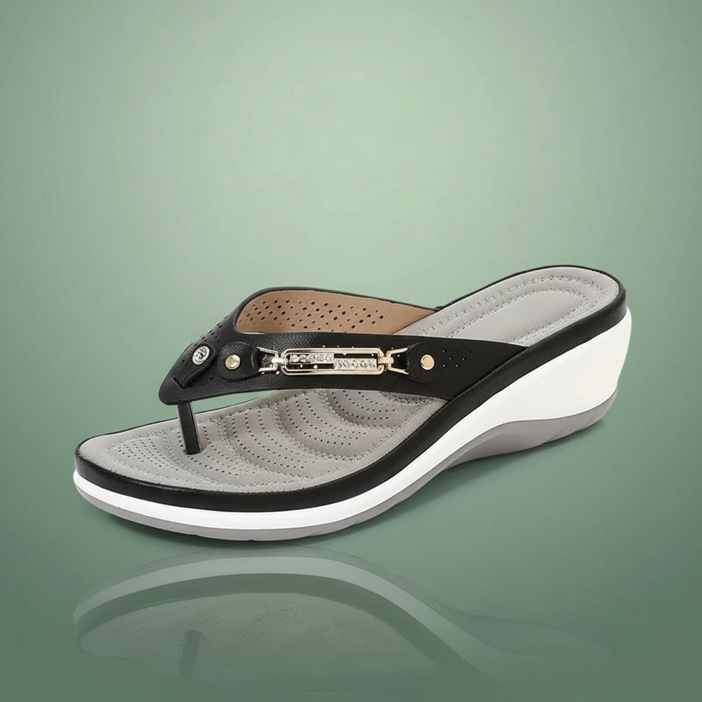 Tong Orthopédique Femme Compensée Et Durable - Blanc / 38