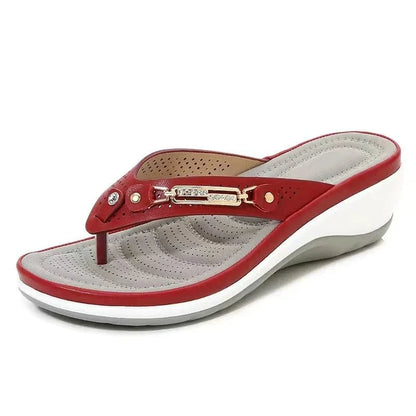 Tong Orthopédique Femme Compensée Et Durable - Blanc / 40