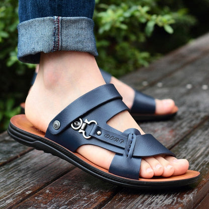 Open toe leather sandals for men - Spillo