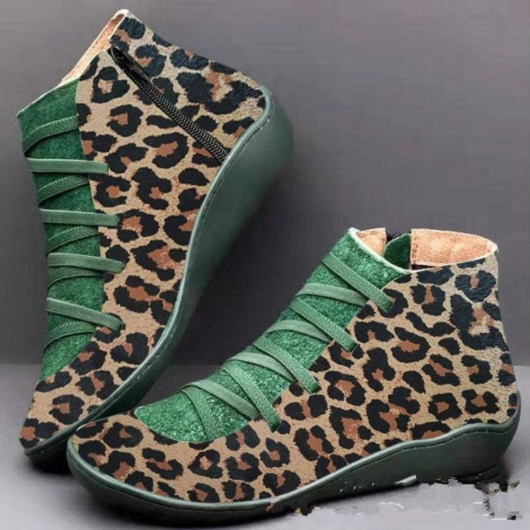 Chaussures orthopédiques d'hiver imprimé léopard pour Femme