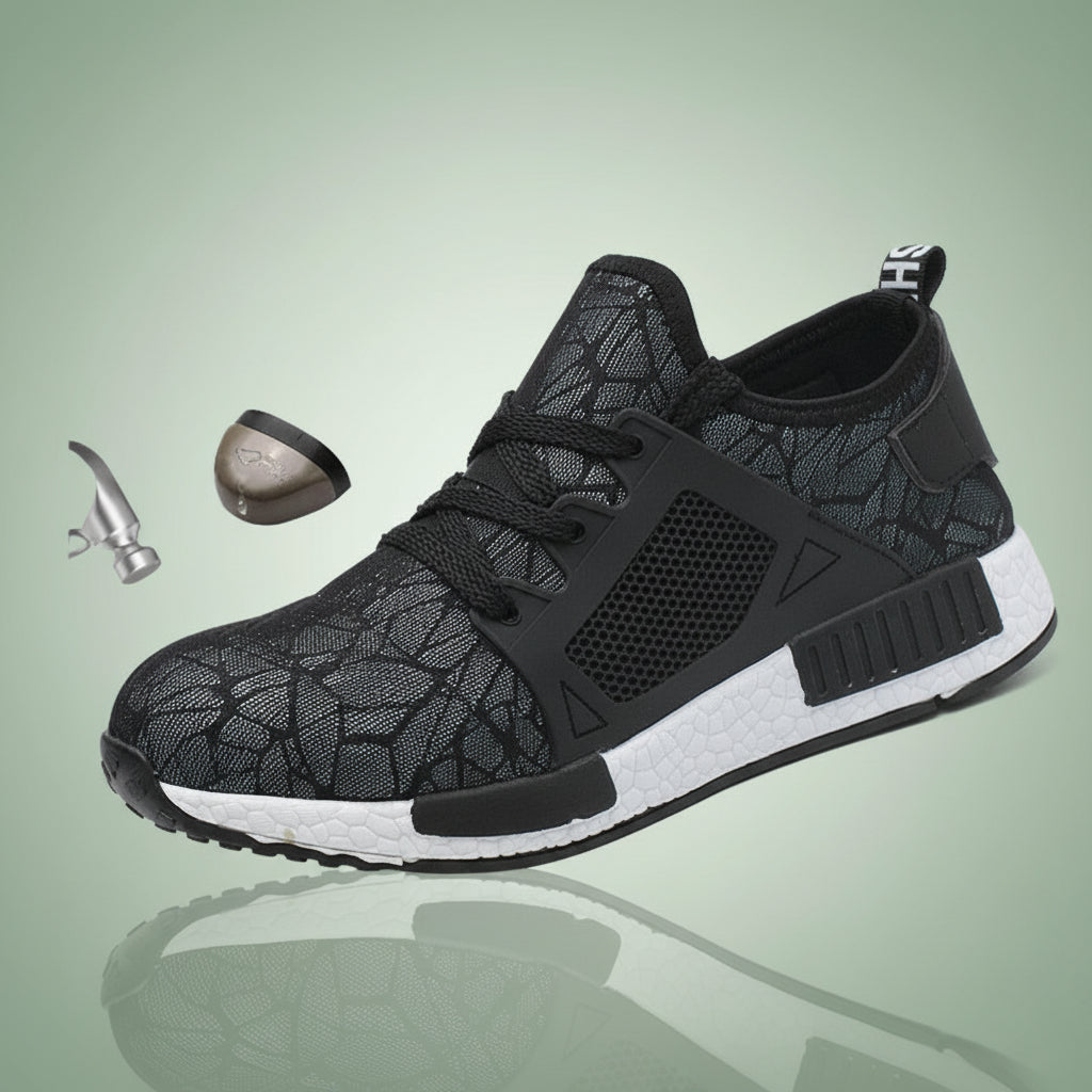 Chaussures de sécurité aérées anti-perforations à coques en acier pour hommes - Golden Confort Orthopédique
