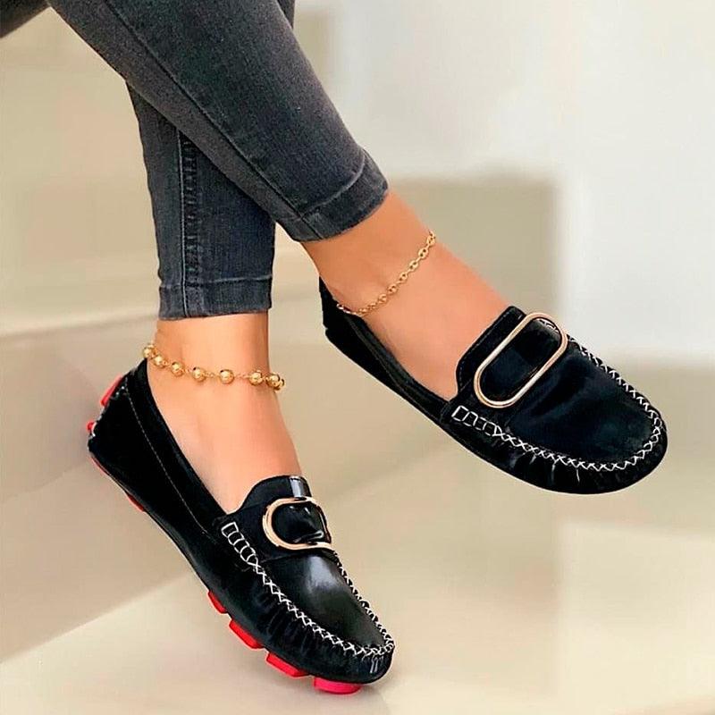Mocassin pour femme avec boucle en métal - Melinda Confort Orthopédique