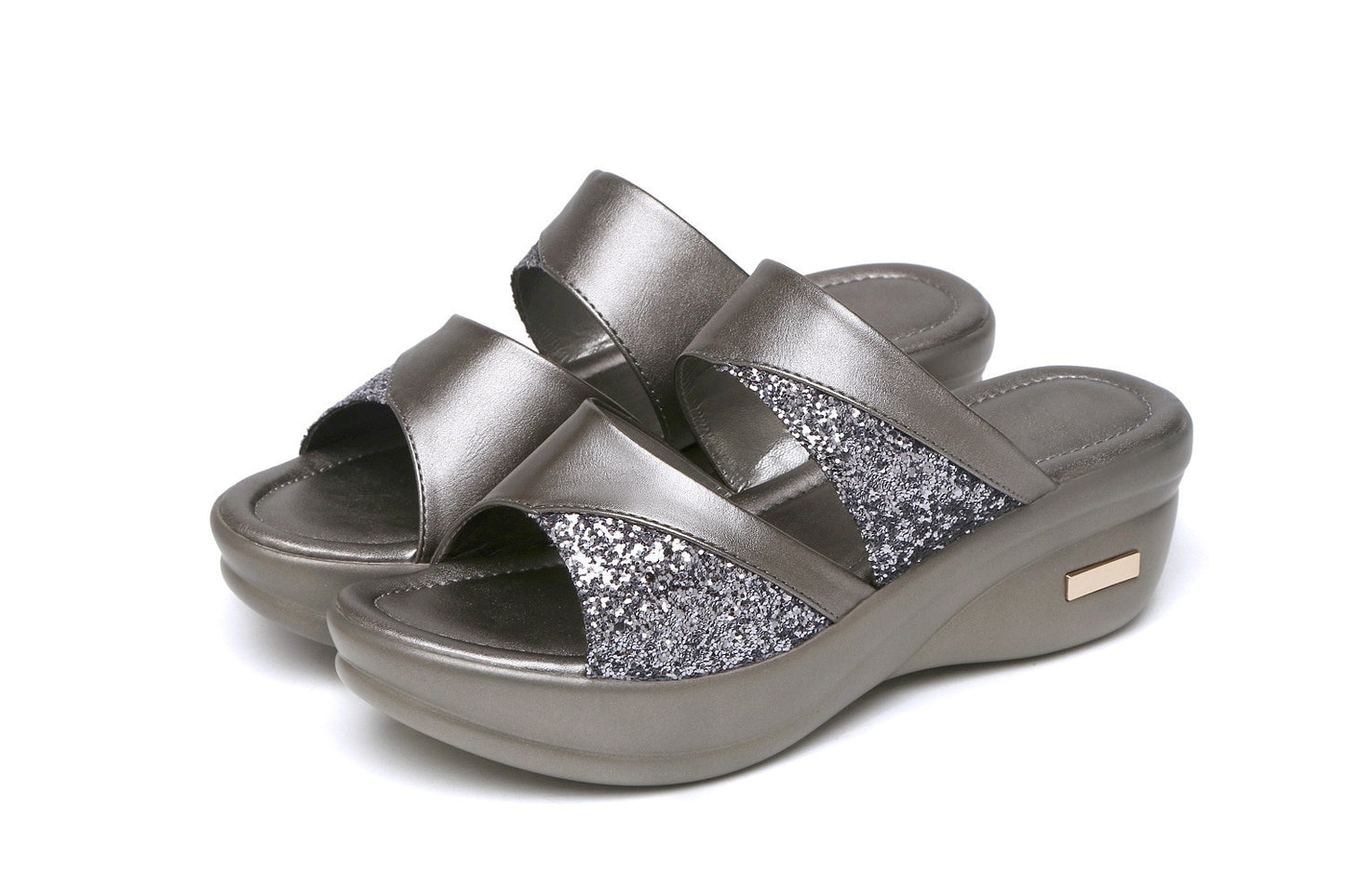 Comfortable Sequin Wedge Platform Summer Sandals