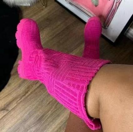 Bottes à plateforme tricotées pour l'hiver Confort Orthopédique