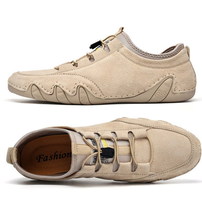 Men's Casual Leather Trainers - Mordaly