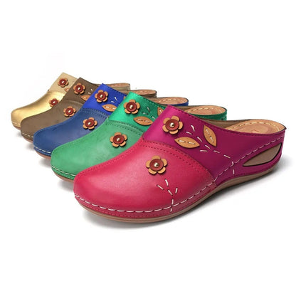 Soft Comfortable Clogs with Flower Patterns