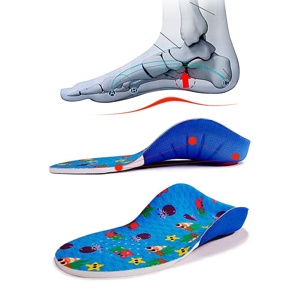 2 Paires De Semelles Orthopédiques Pour Enfants - Soutien Voûte Plantaire, Confortables, Découpables (tailles 25-34)
