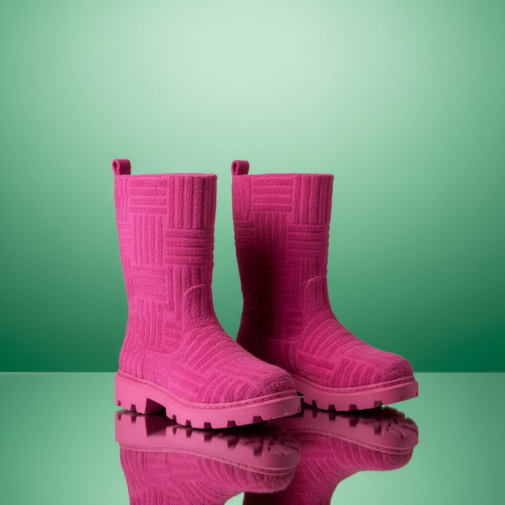 Bottes à plateforme tricotées pour l'hiver Confort Orthopédique