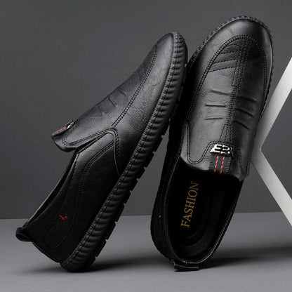 Mocassins en cuir à enfiler pour hommes - Sergy Confort Orthopédique