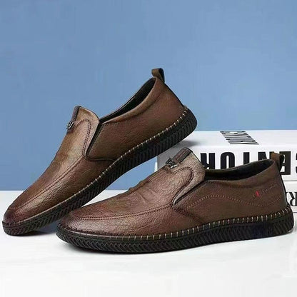 Mocassins en cuir à enfiler pour hommes - Sergy Confort Orthopédique