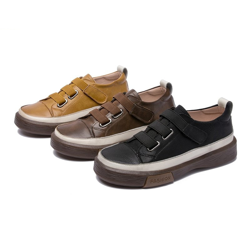 Women's Leather Flat Casual Orthopedic Shoes - GTOO
