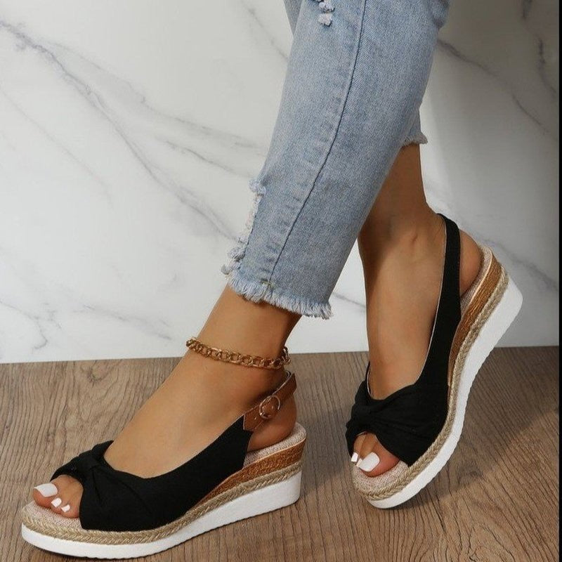Comfortable and lightweight wedge sandals with high heels - Katy